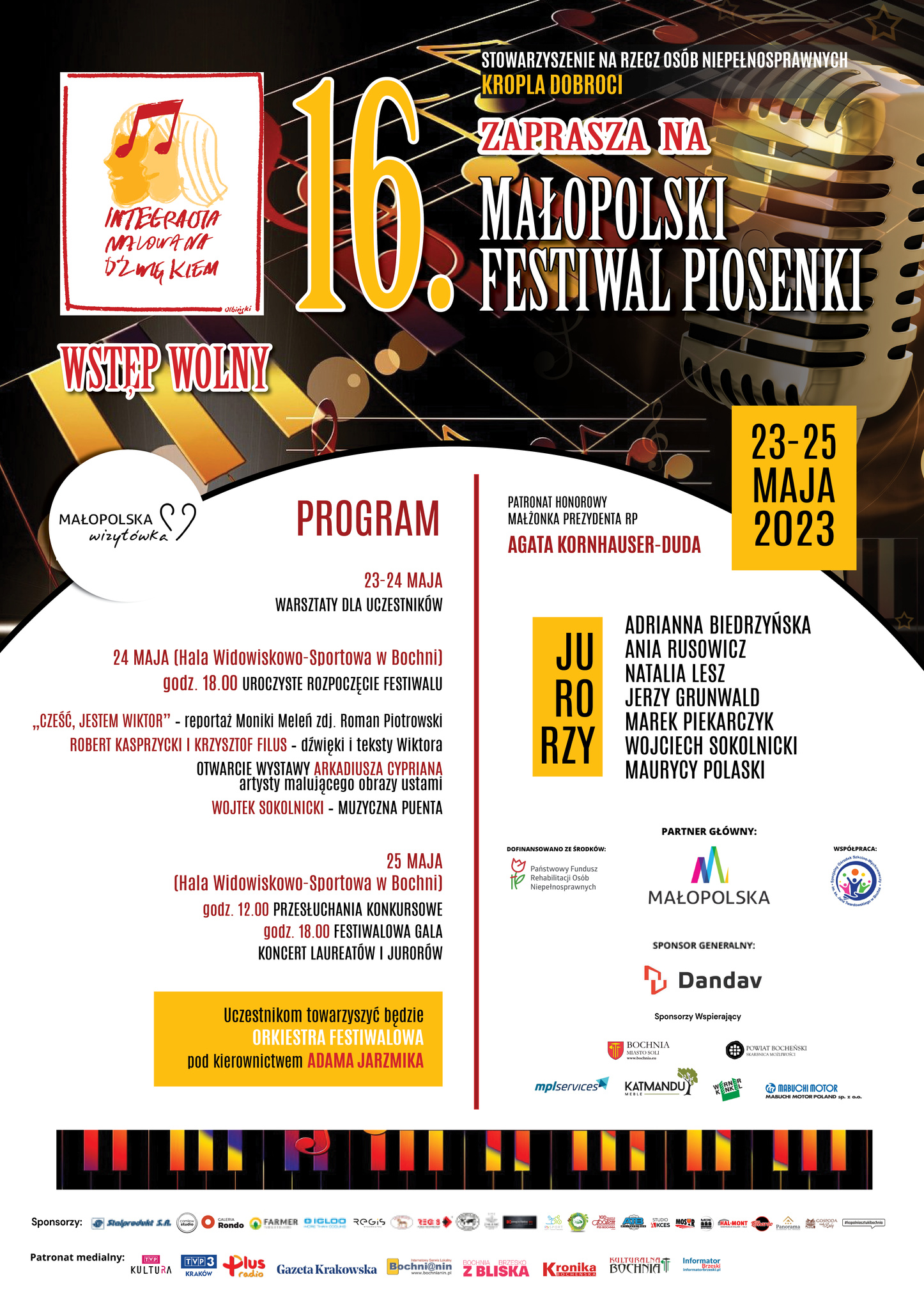 Plakat 16. festiwalu Piosenki 