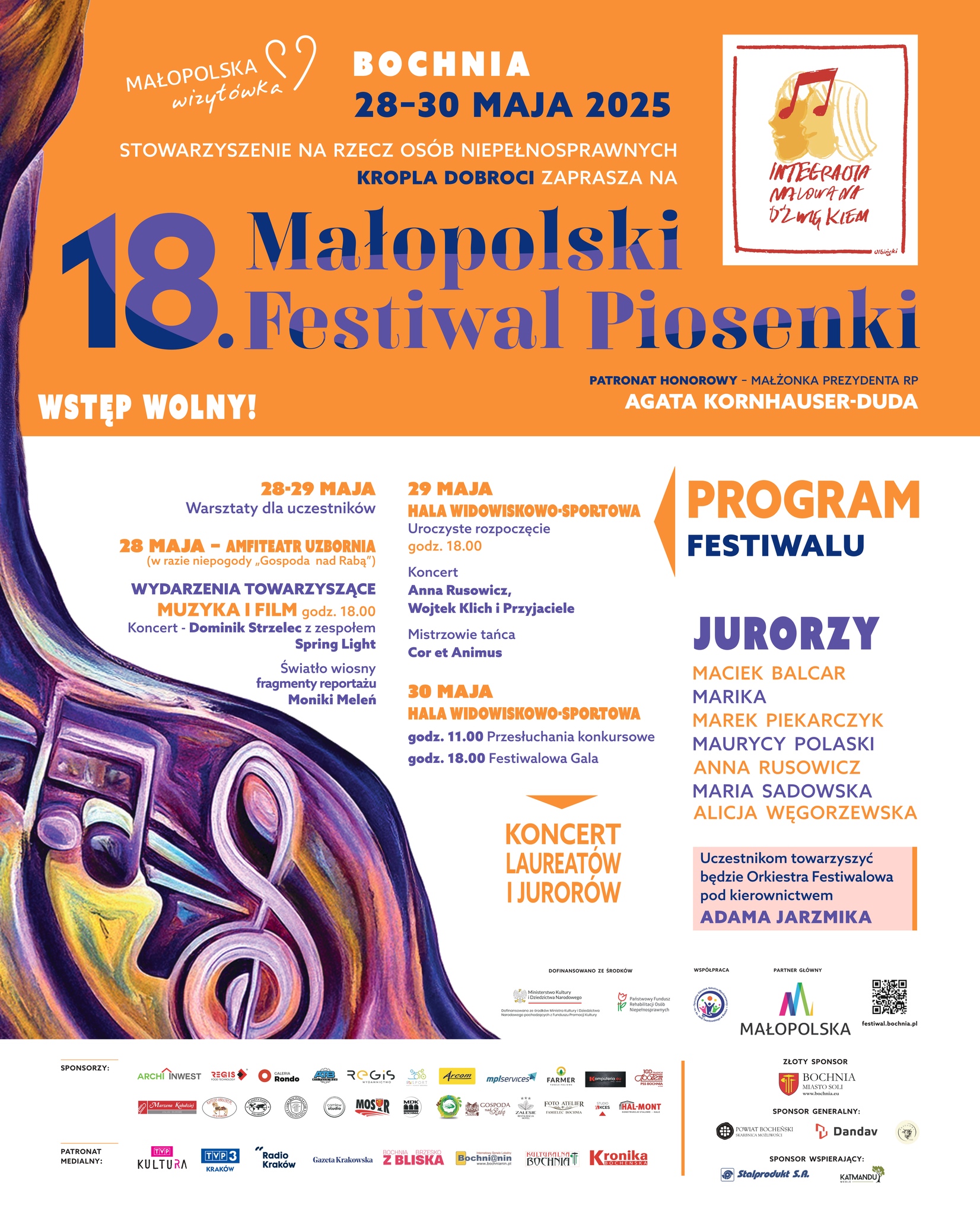 plakat 18. Małopolskiego Festiwalu Piosenki 